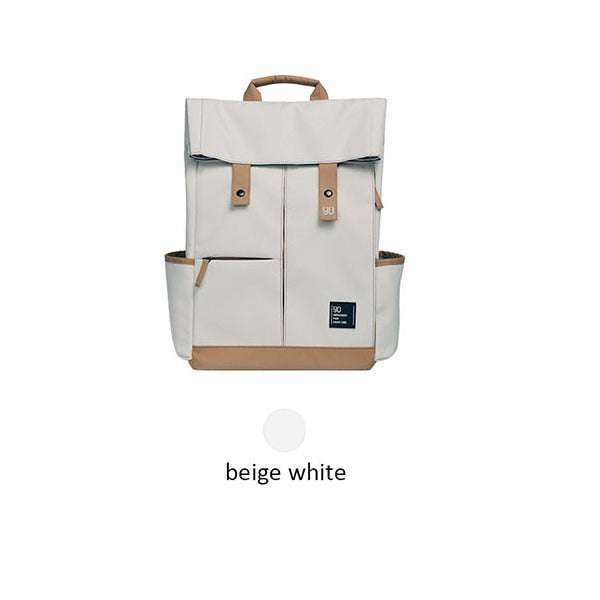 Large Minimalist Utility Backpack - Beige White