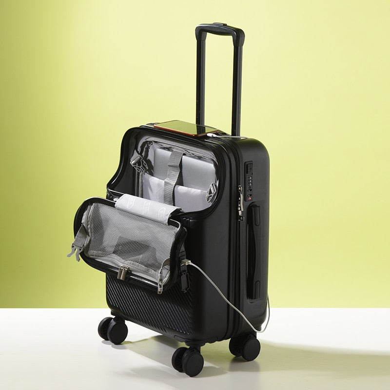 20/24 Inch Trolley Travel Suitcase - Black