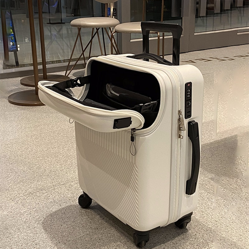 20/24 Inch Trolley Travel Suitcase - White