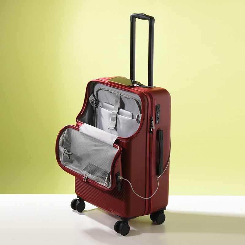 20/24 Inch Trolley Travel Suitcase - Red